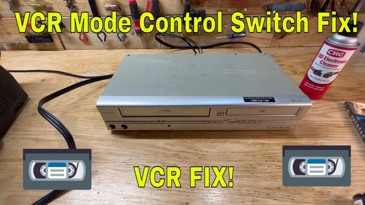 Sylvania SV2000 VCR Dirty Mode Control Switch Fix! How to Fix VCR that is Eating Tapes! VCR Repair!
