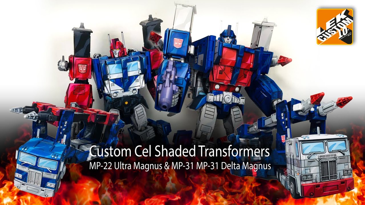 Custom Cel Shaded Transformers MP-22 Ultra Magnus & MP-31 Delta Magnus  by LEK Custom Toys