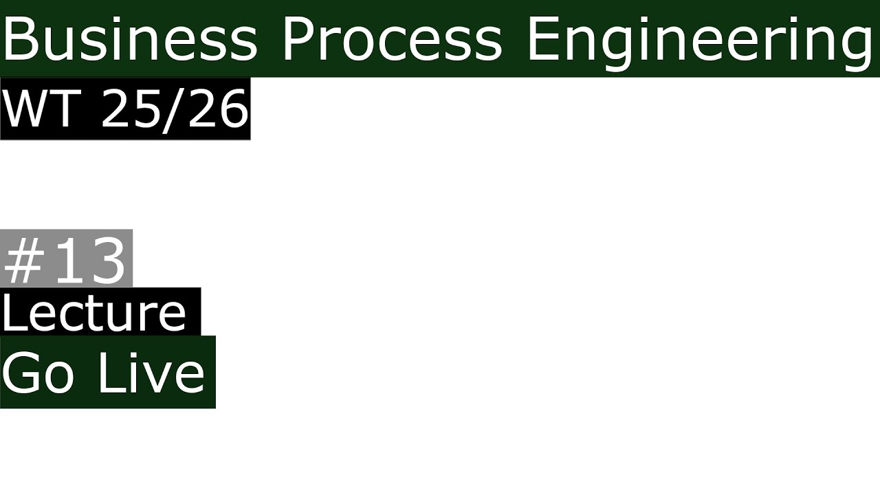 WT25/26 Business Process Engineering Lecture 13 Go Live