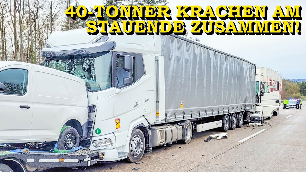 [LKW-CRASH AM STAUENDE] DREI SATTELZÜGE AUF A8 INEINANDER GEKRACHT | MEGA STAU | KEINE RETTUNGSGASSE