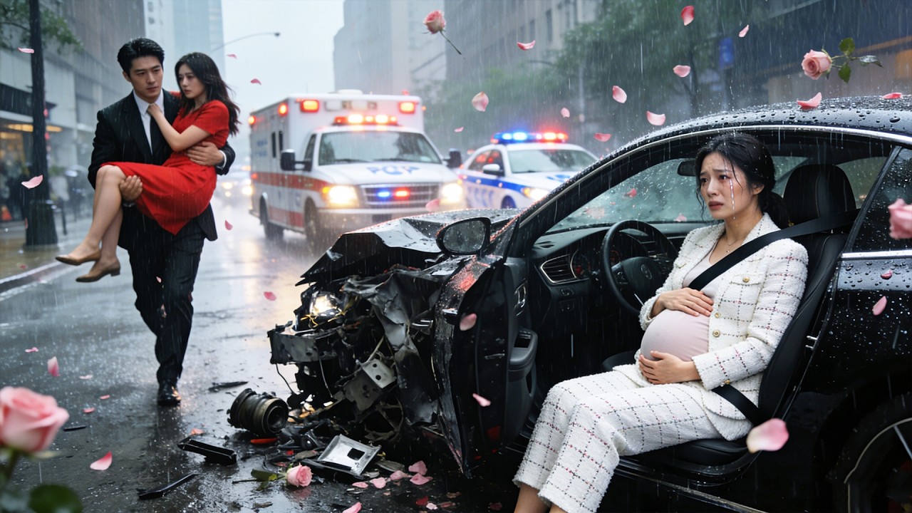 Car crash: husband saved lover, left pregnant wife! After she left, his heart turned to ashes!