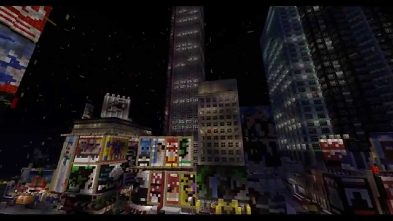 Minecraft Times Square New Year 2015