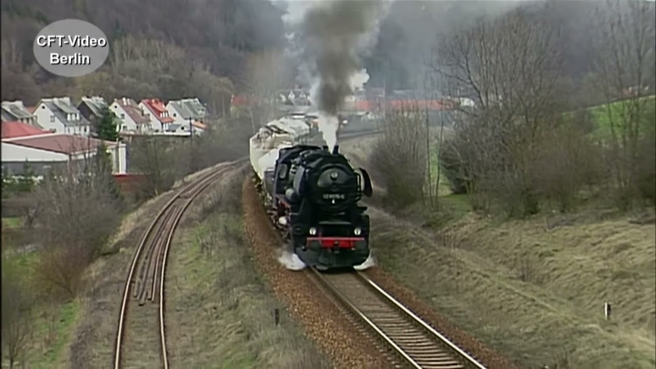 Dampflok 52 8075 mit G&uuml;terzug &uuml;ber die Rennsteigrampe