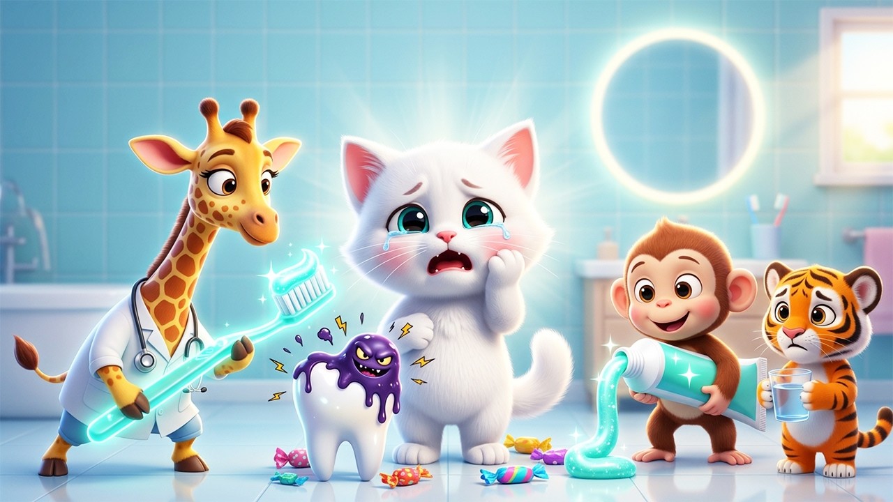 🍭🦷😱 The Kitten Ate Too Much Candy… Then the Cavity Monster Attacked! 😭💥 | Cat Story