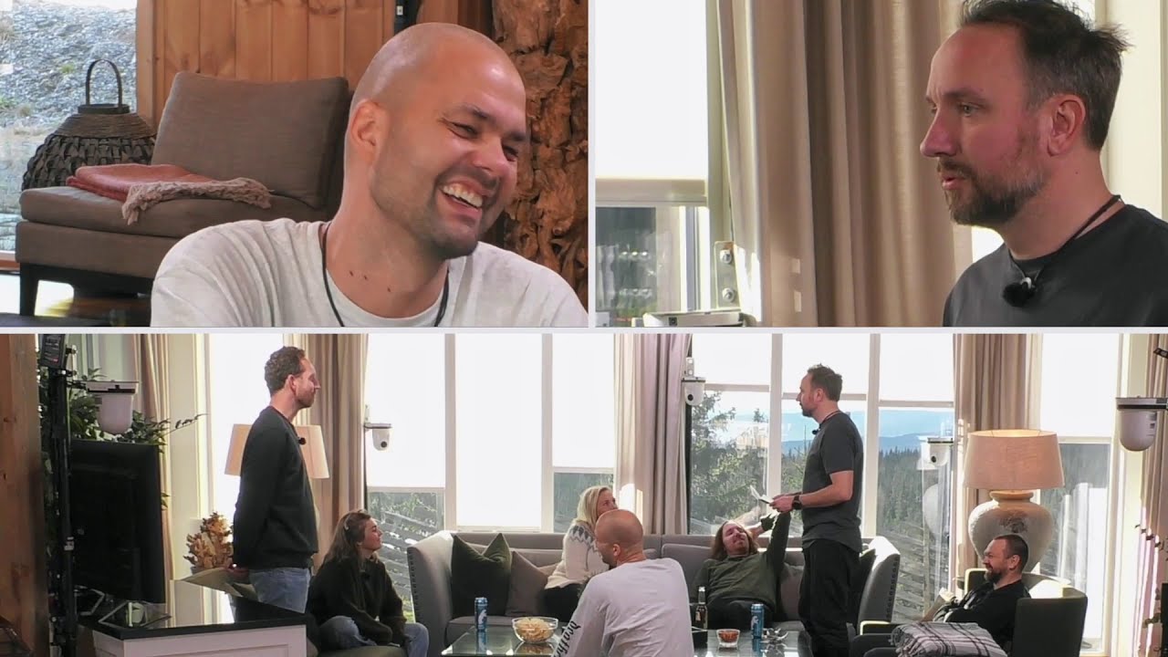 Bernt Hulsker f&aring;r Lars Berrum til &aring; le i episode 1 av Ikke lov &aring; le p&aring; hytta