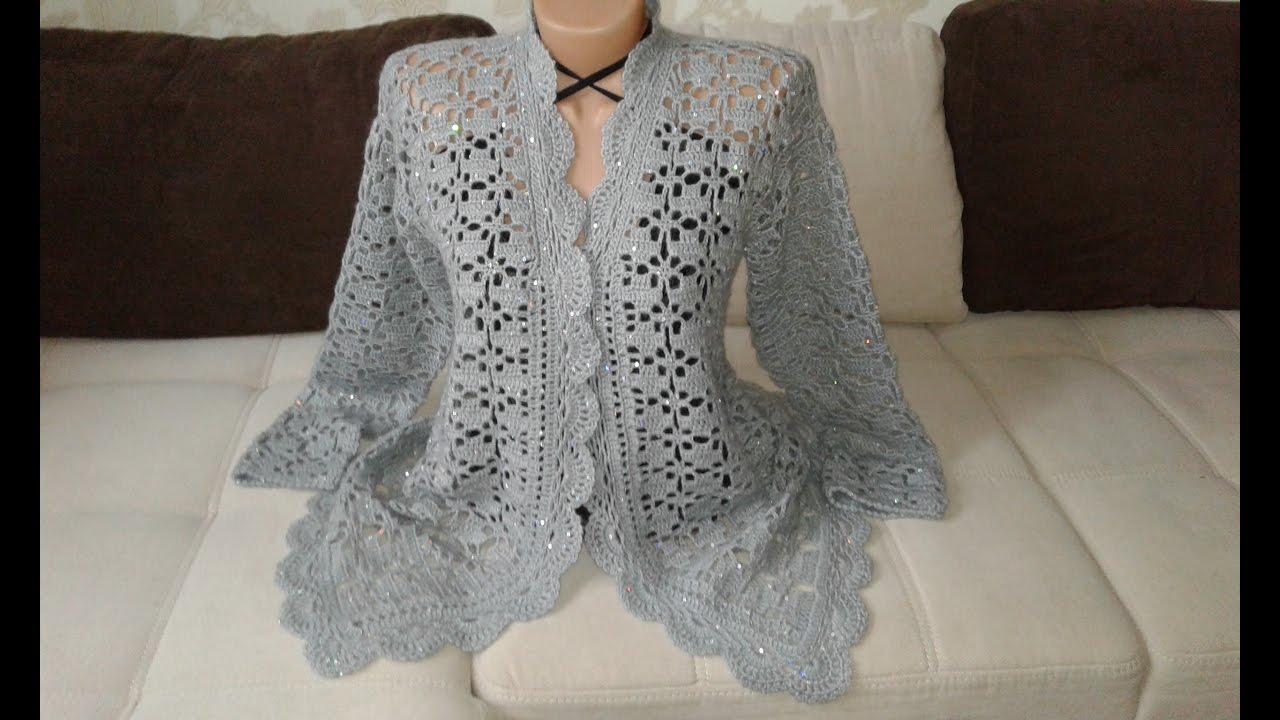 Серый жакет крючком. Часть 6. Фотоальбом. Сrochet jacket.