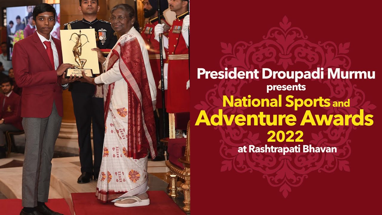 President Droupadi Murmu presents National Sports and Adventure Awards 2022 at Rashtrapati Bhavan
