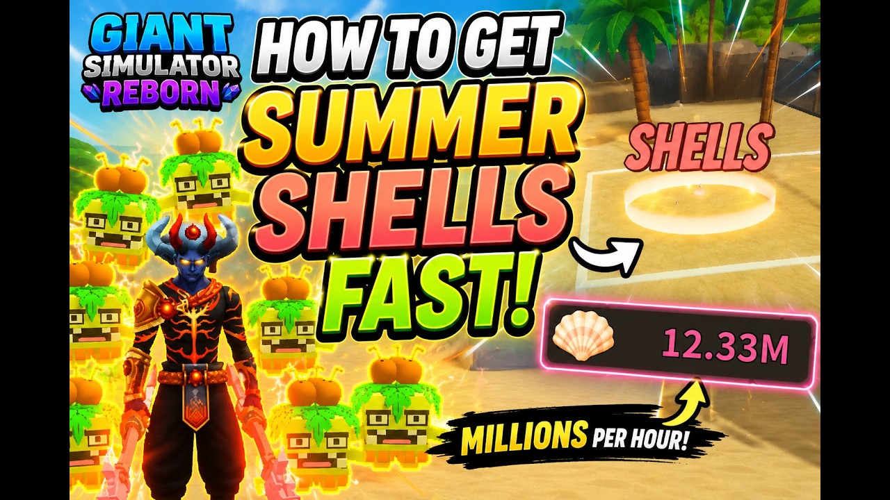 How to get Summer Shells fast In Giant Simulator Reborn!