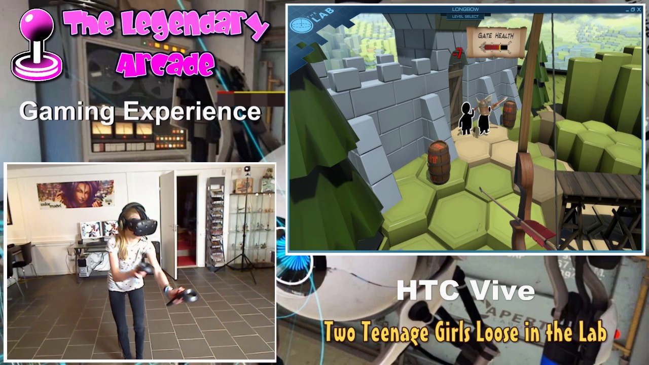 HTC Vive  - Two Teenage Girls Loose in the Lab (Gaming Experience)