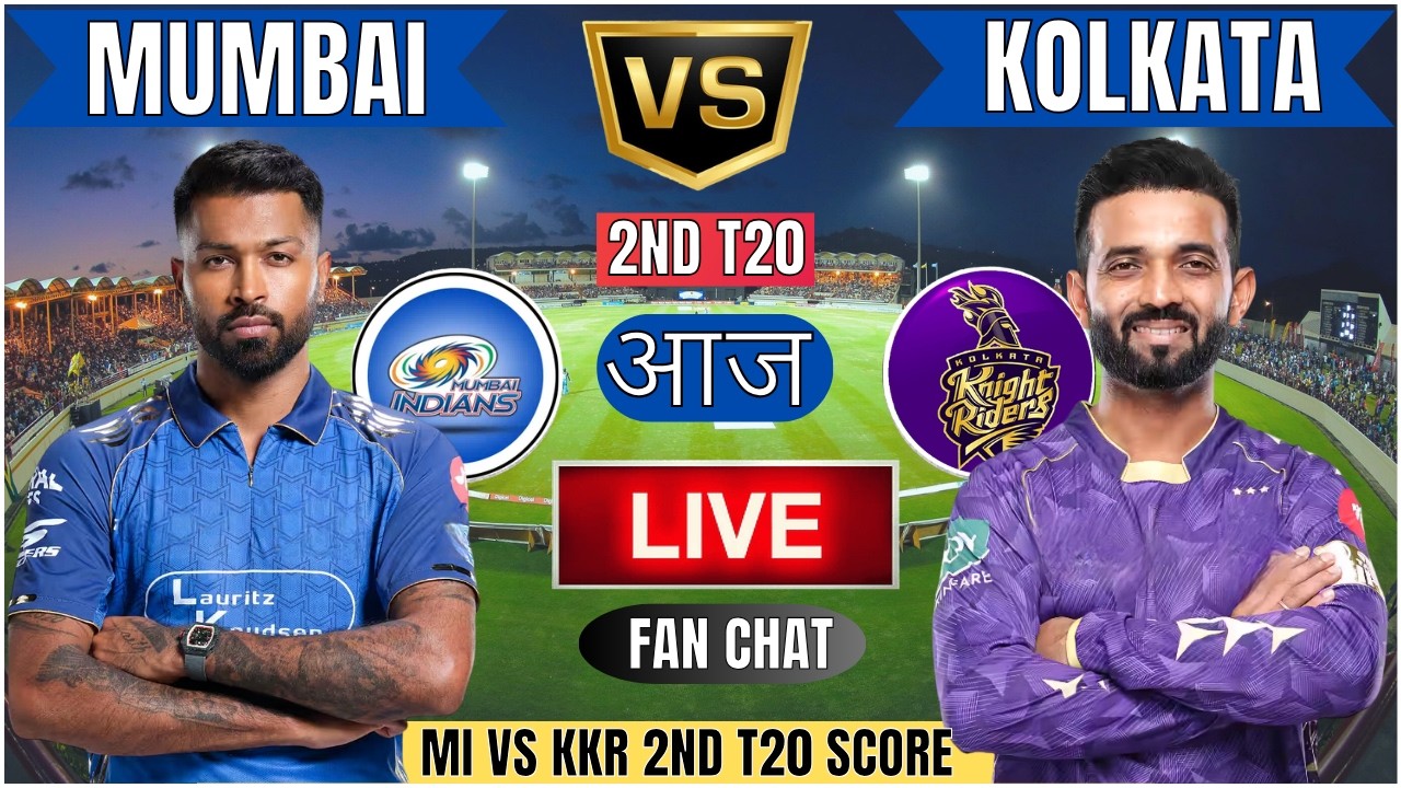 🔴Mumbai Vs Kolkata IPL 2026 | MI vs KKR 2nd T20 IPL T20 Live Match Today Commentary #livescore