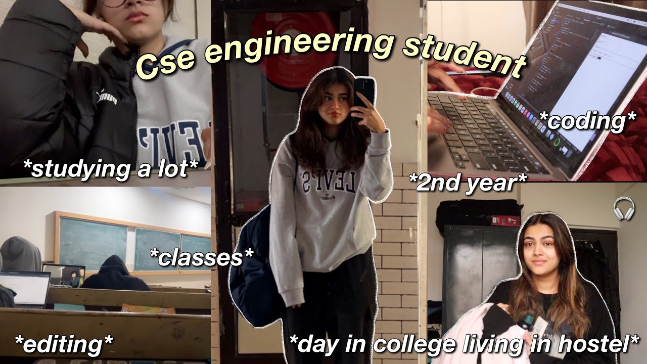 day in my life in engineering college (lots of studying) | computer science student ‧₊˚🖇️✩ ₊˚🎧⊹♡