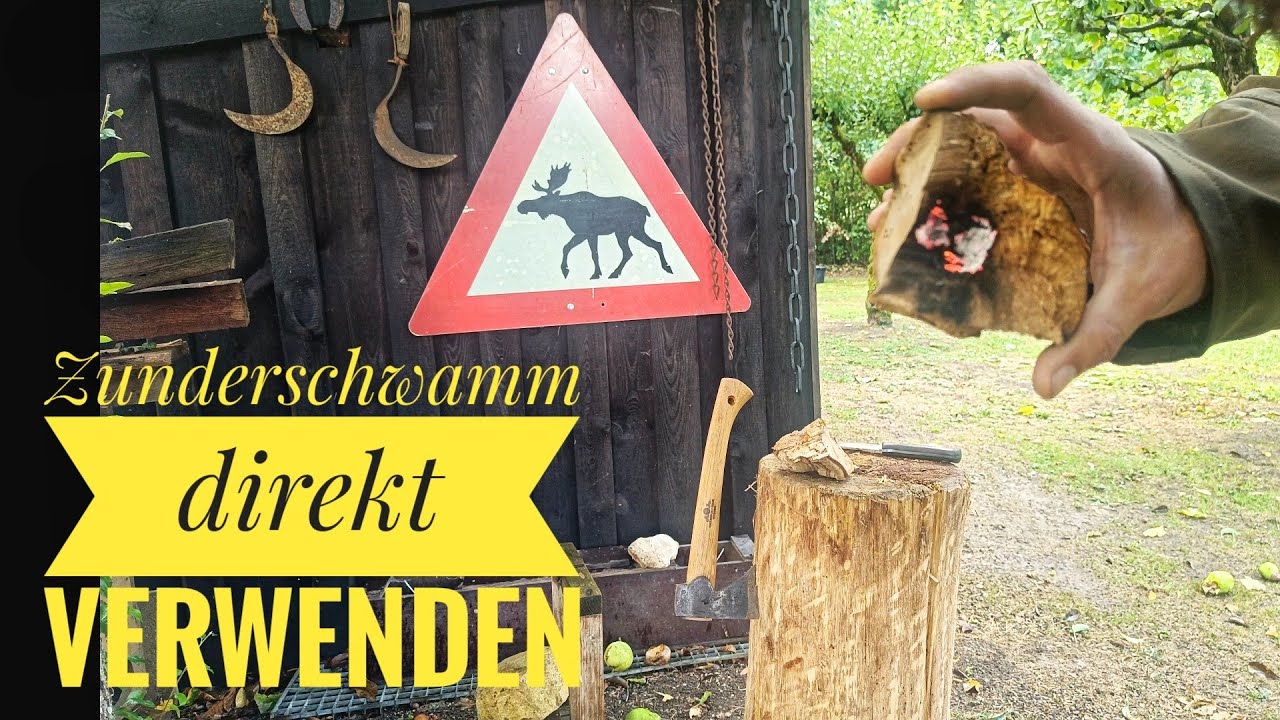 Glut erzeugen mit dem Zunderschwamm und Feuerstahl