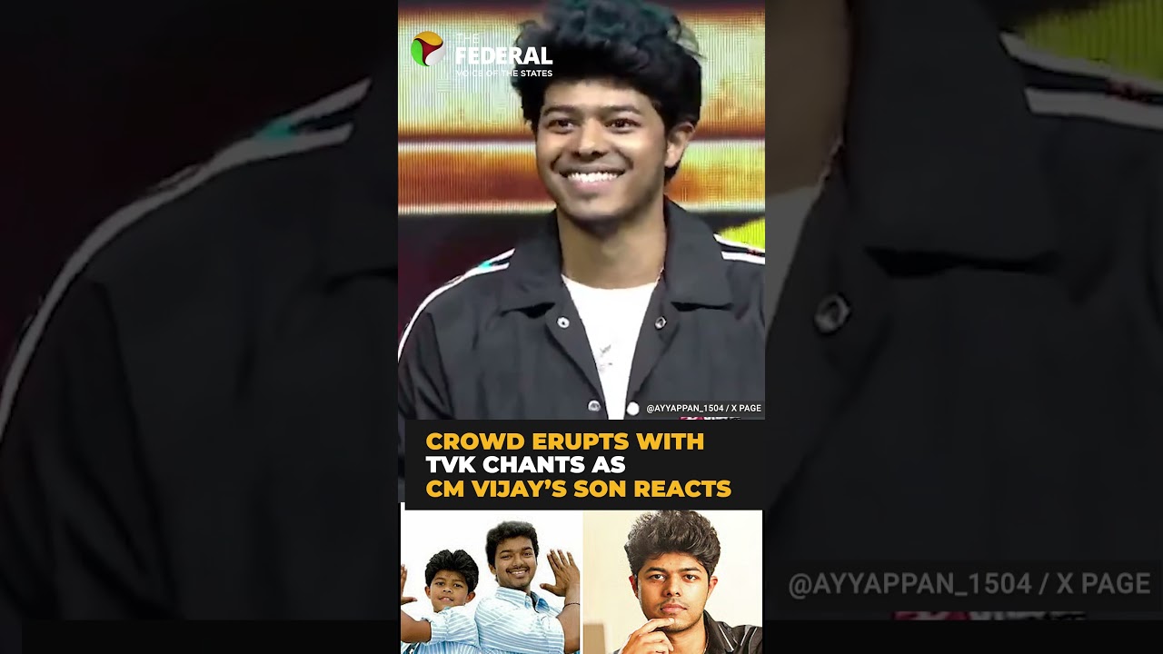 Jason Sanjay thanks family as crowd erupts with TVK chants | #shorts