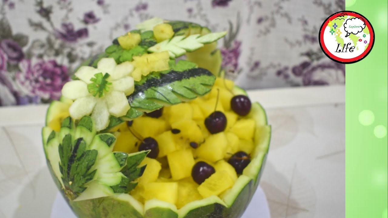 Art in Watermelon | Watermelon Carving | Fruit & Vegetable Carving | by Explore Creative Life