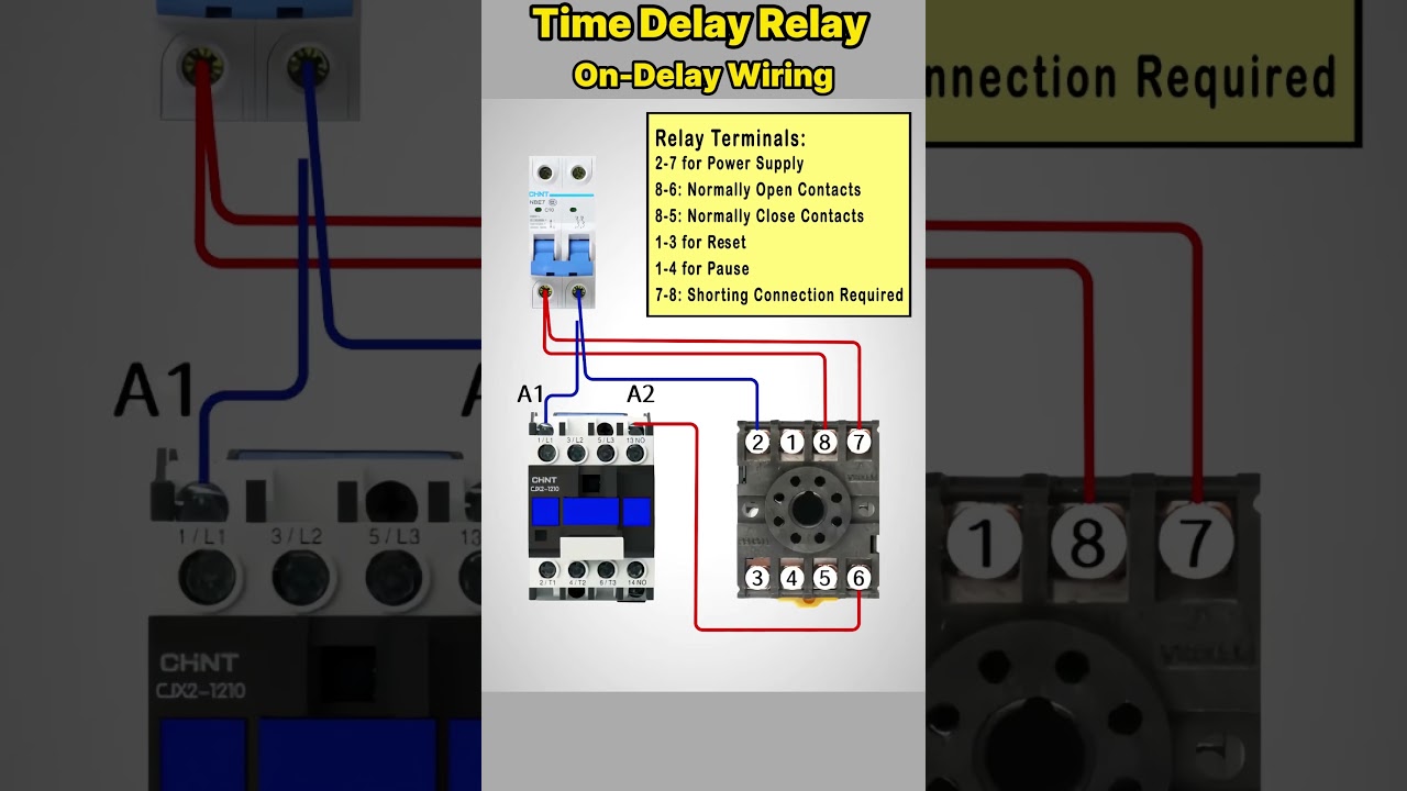 Timer Delay Relay On Delay Wiring #howto #shorts