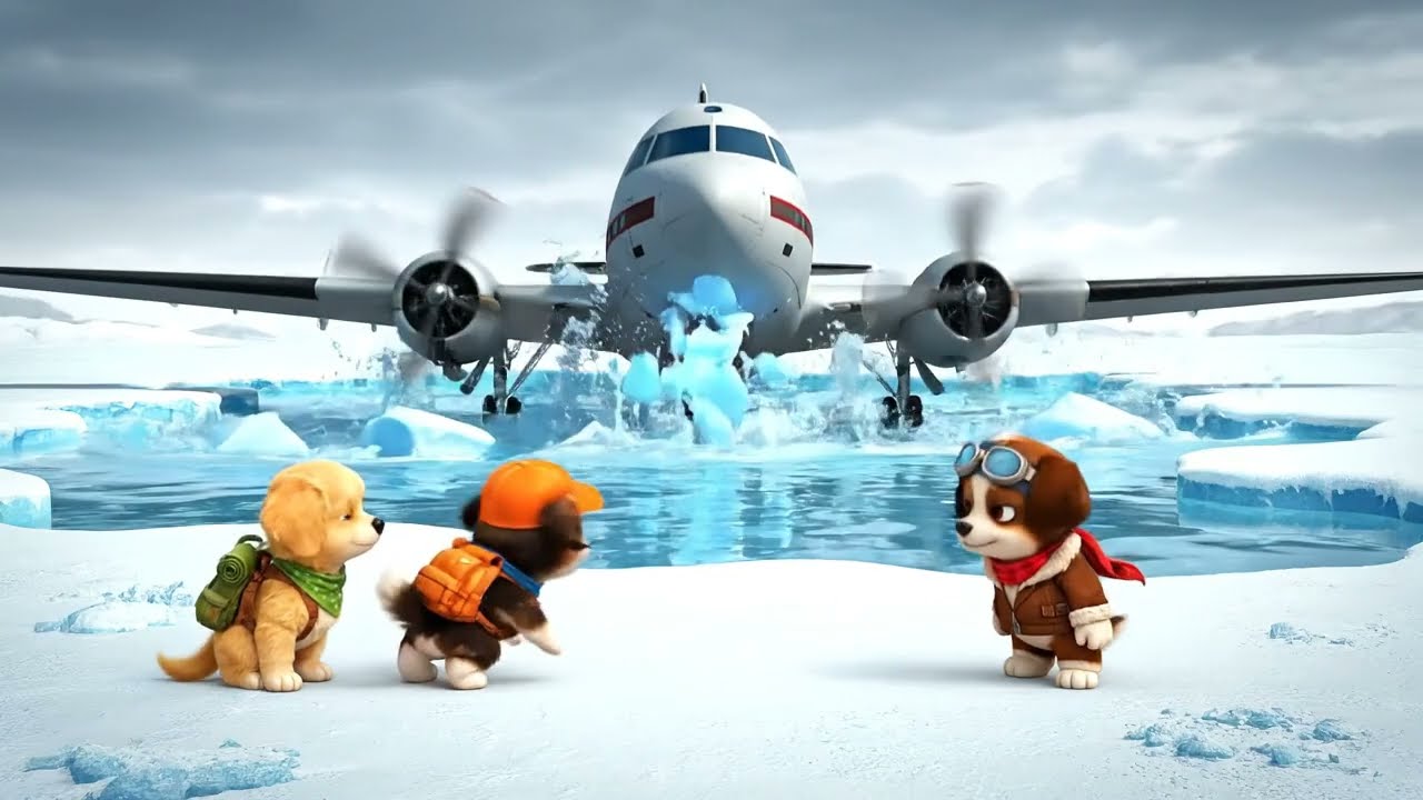3 Cute Dogs Explore the Arctic #CuteDogs#DogAdventure#ArcticAdventure#FunnyAnimals#ViralShorts