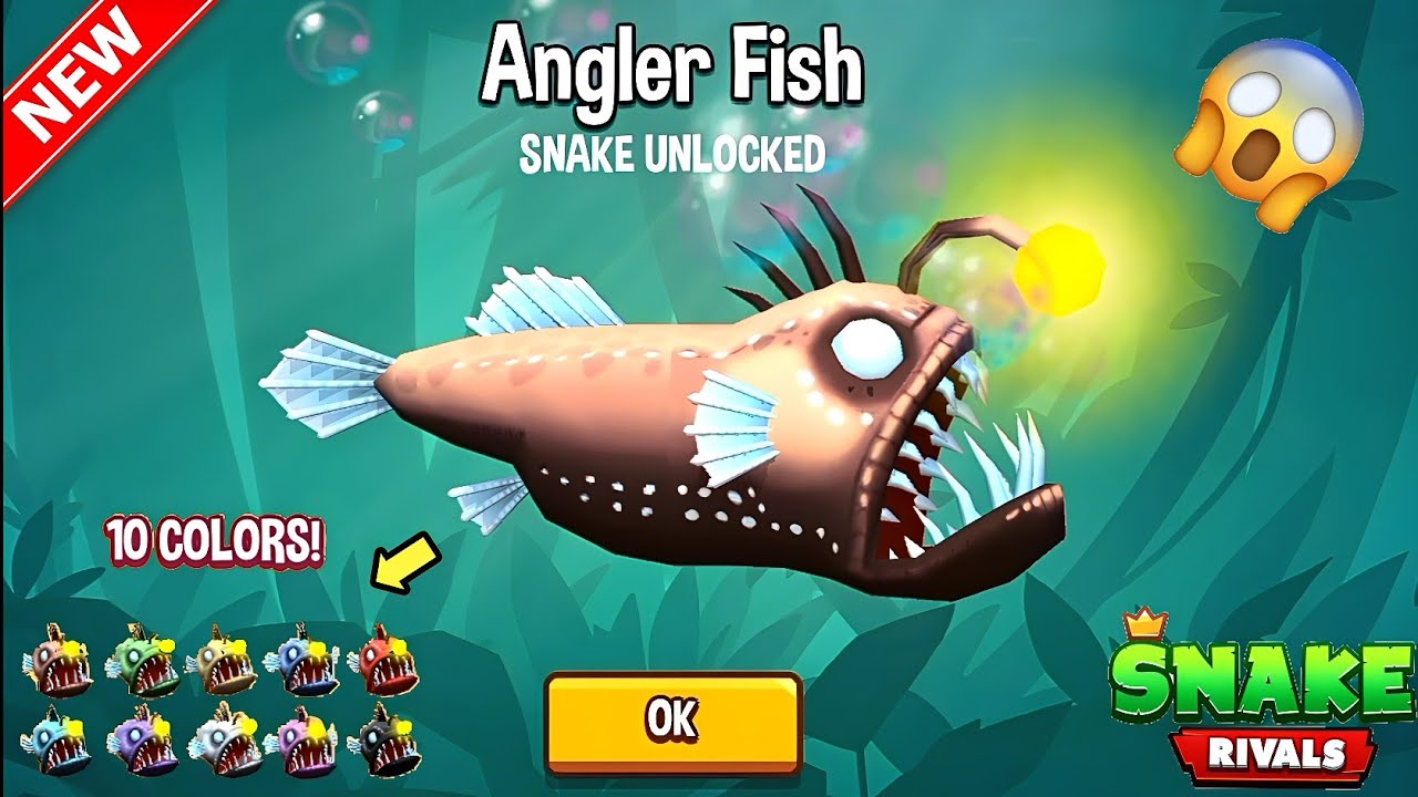 Snake Rivals : NEW SNAKE UNLOCKED ANGLER FISH! Zero To Hero
