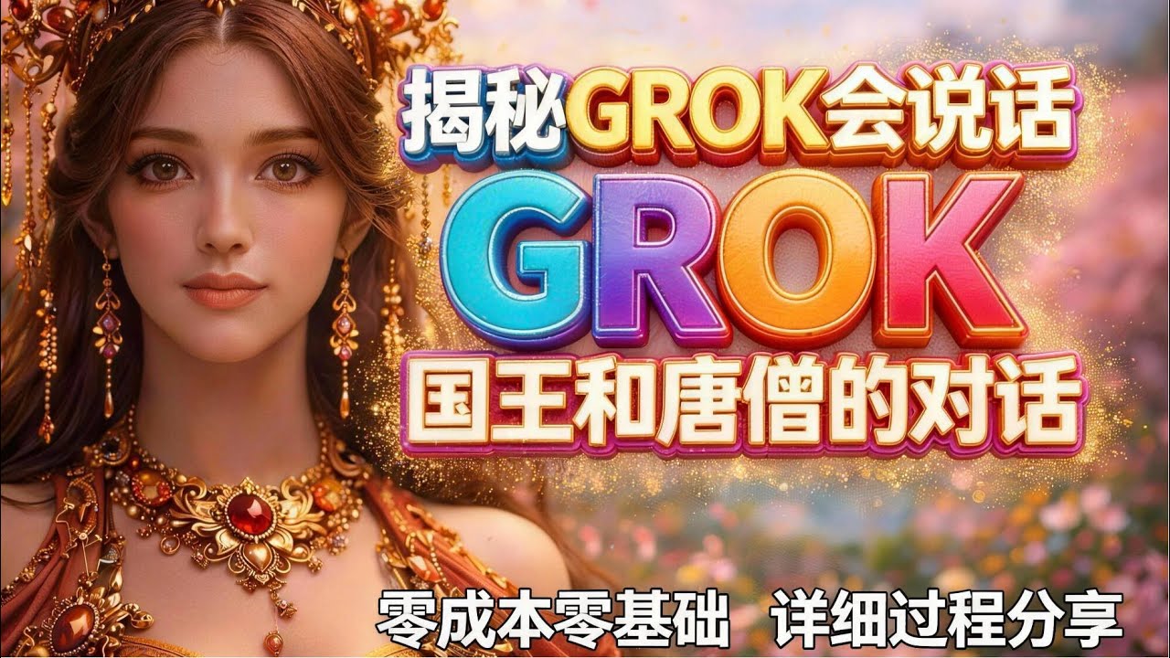 解密GROK说话功能！一个软件生成国王和唐僧的对话 ！完美语音制作流程无保留分享！
