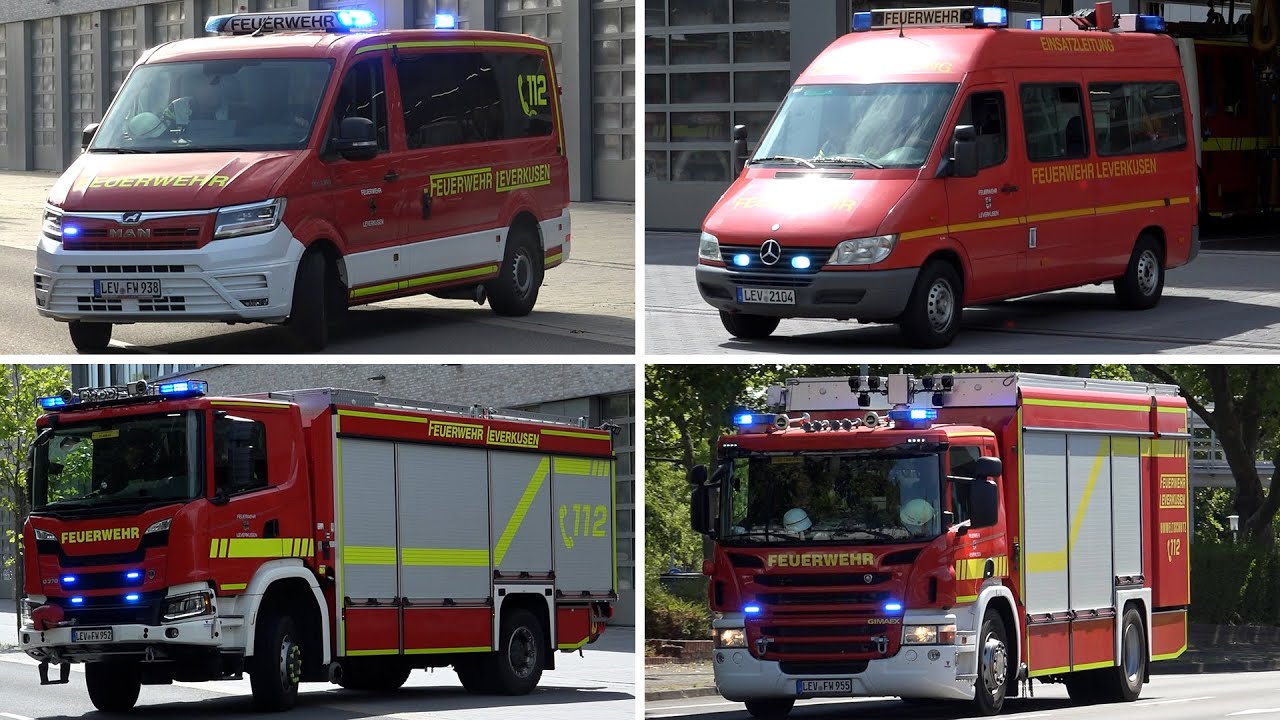 [MAN TGE MZF als ELW] Einsatzfahrten der Feuerwehr Leverkusen |Zusammenschnitt