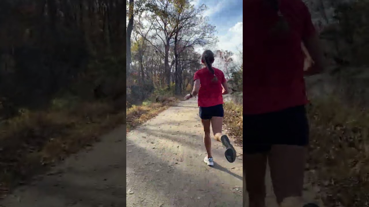 Katie 5x2 mile Workout Rep. 2 on C&O Canal Tow Path Trail in D.C./Glen Echo, MD-Sat. 8 November 2025