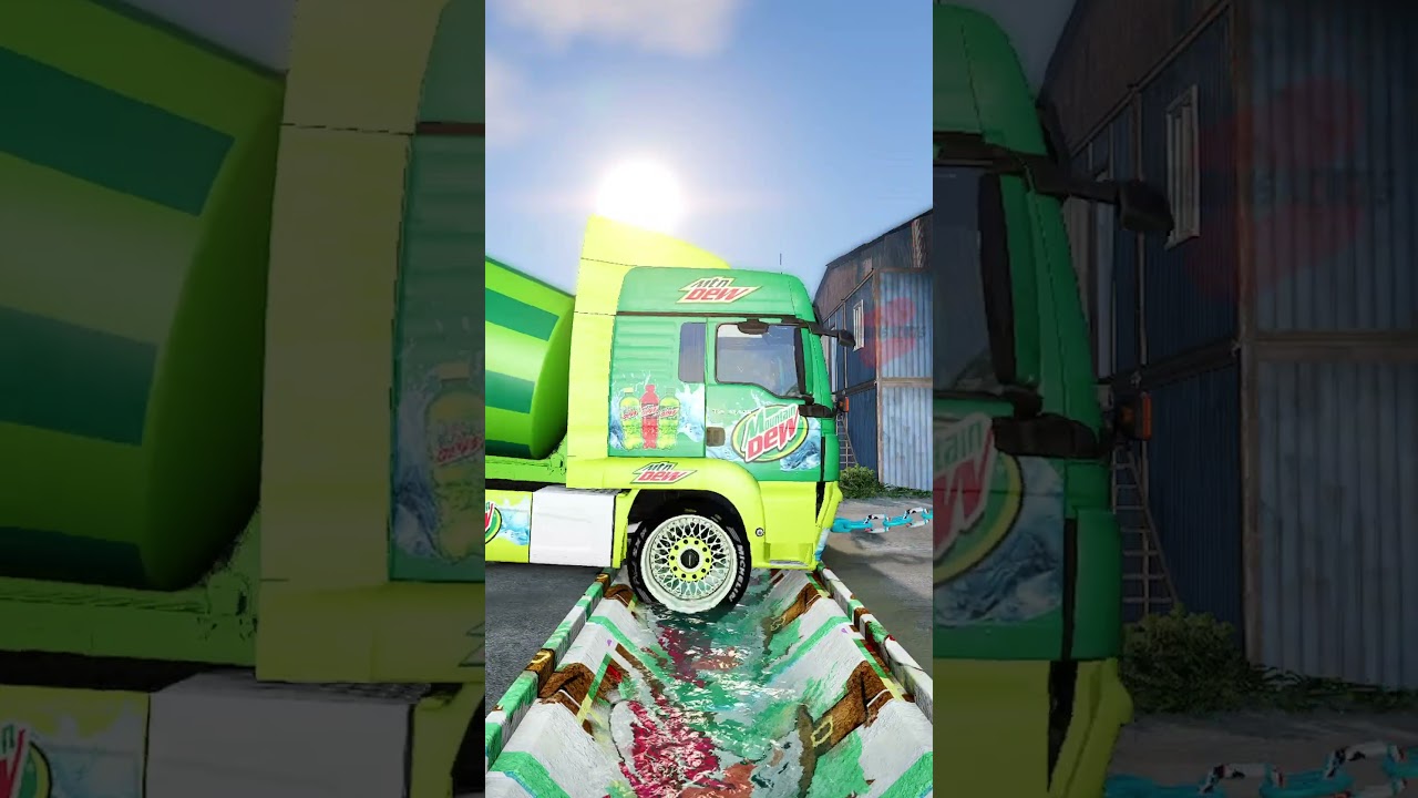 Heavy Tow Truck Tow Man Mixer Trucks vs Gutter 