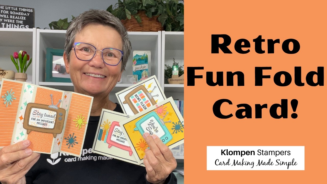 A Retro Triple Panel Standing Fun Fold Card