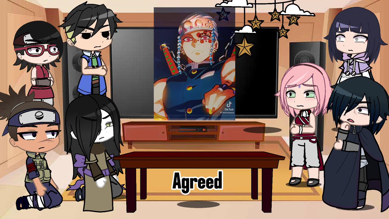 Naruto friends react to naruto as Tengen | Giyuu | Demon slayer | Sasuke | Gacha life