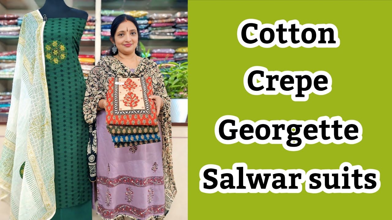 Cotton Ajrakh | Crepe Georgette | Salwar suits | @noblelady 