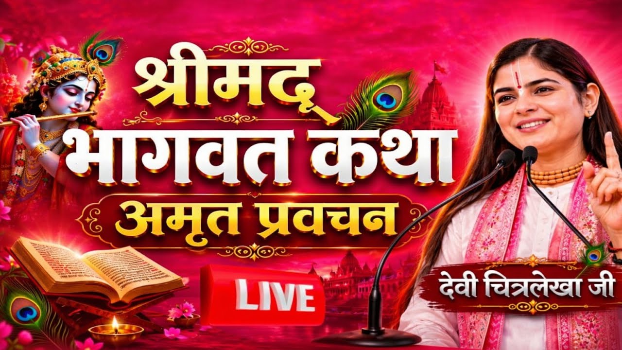 Live: Shrimad Bhagwat Katha | Amrit Pravachan | Chitralekha Ji अमृत प्रवचन