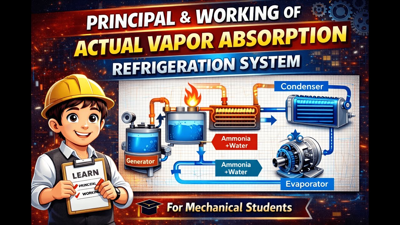 Principle and Working of Actual Vapour Absorption Refrigeration System| Mechanical Engineering