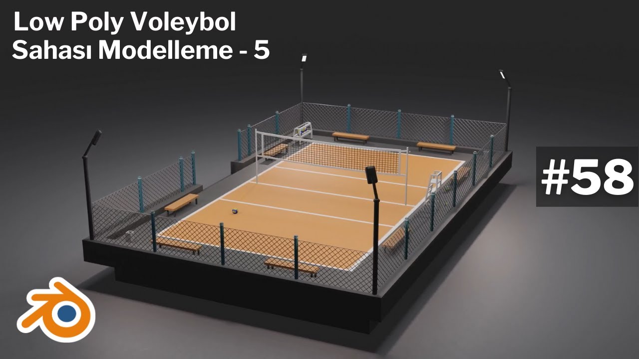 Blender Dersleri - Voleybol Sahası Modelleme 5 - 100 Derste Blender 3D #58