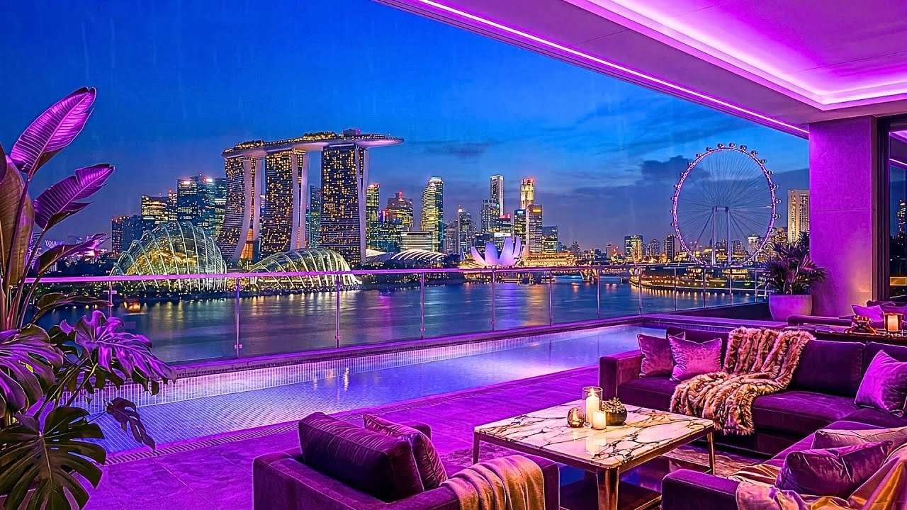 Singapore Retro Lounge Music 🌆✨ Ultra Chill Lofi Hip Hop Rain Ambience for Relaxation