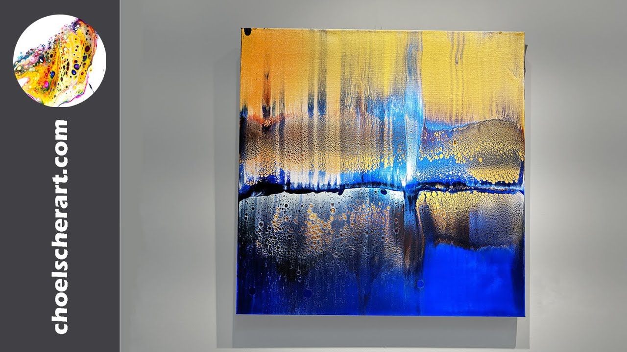 🌃Acrylic Pouring - Van Gogh Color Scheme Swipe Painting🌃