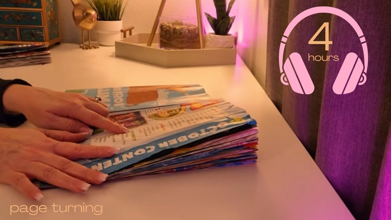 ⏰ Over 4 Hours of Crinkly Page Turning for Sleep, Study and Relaxation - No Talking