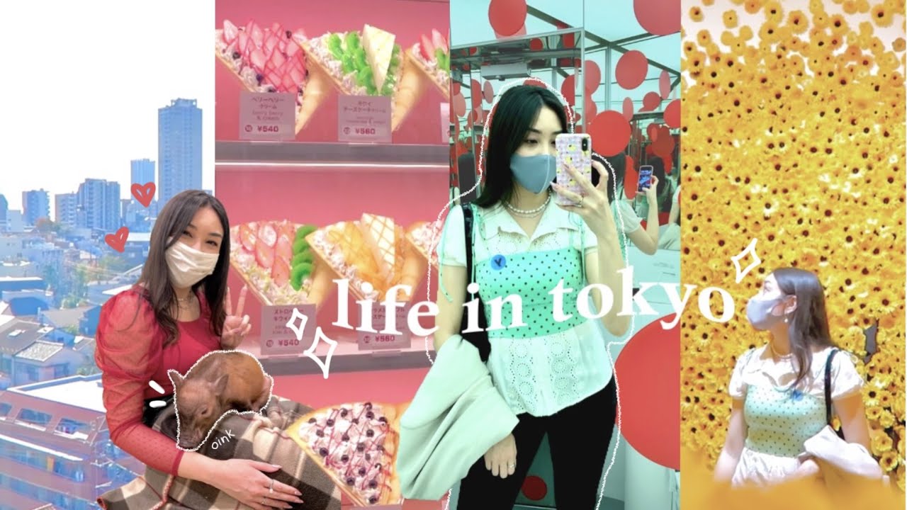 Tokyo Diaries!🌼 harajuku pig cafe, yayoi kusama museum, thrifting!