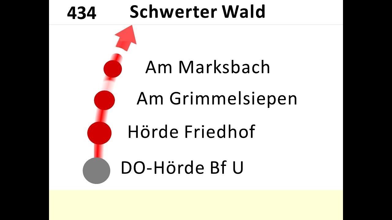DSW21 Ansagen Bus 434 Hörde - Berghofen