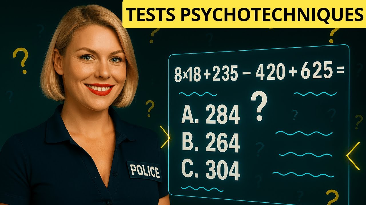 10 QCM Calcul Mental - Tests Psychotechniques - Concours Police Nationale Gardien de la Paix