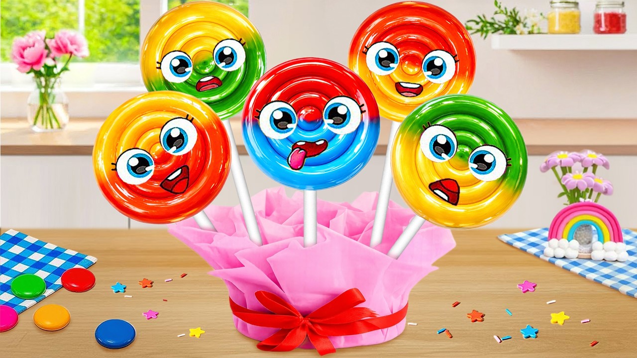 Mini Lollipop-Shaped Jelly 🍭Colorful Miniature Lollipop-Shaped Jelly Decorating Ideas🍭MiniCake World