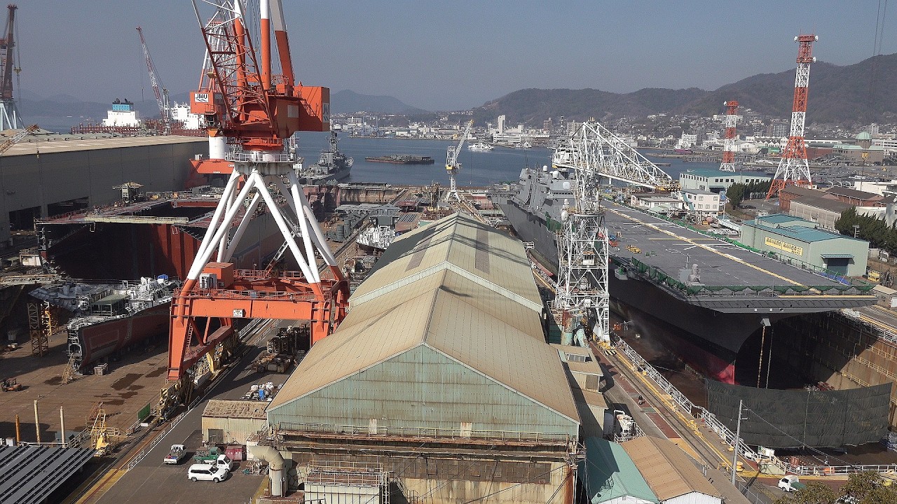 2026海上自衛隊呉基地空母KAGA「2月14日（土）空母KAGA・2次改造工事で戦艦大和のドック入り」JMU呉編②