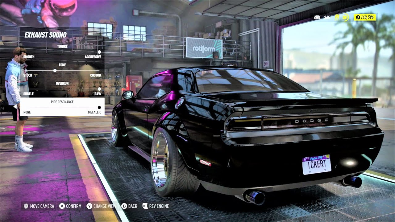 Need For Speed - Heat Dom Toretto car Dodge Challenger SRT Costumization / Engine / Exhaust / Sound