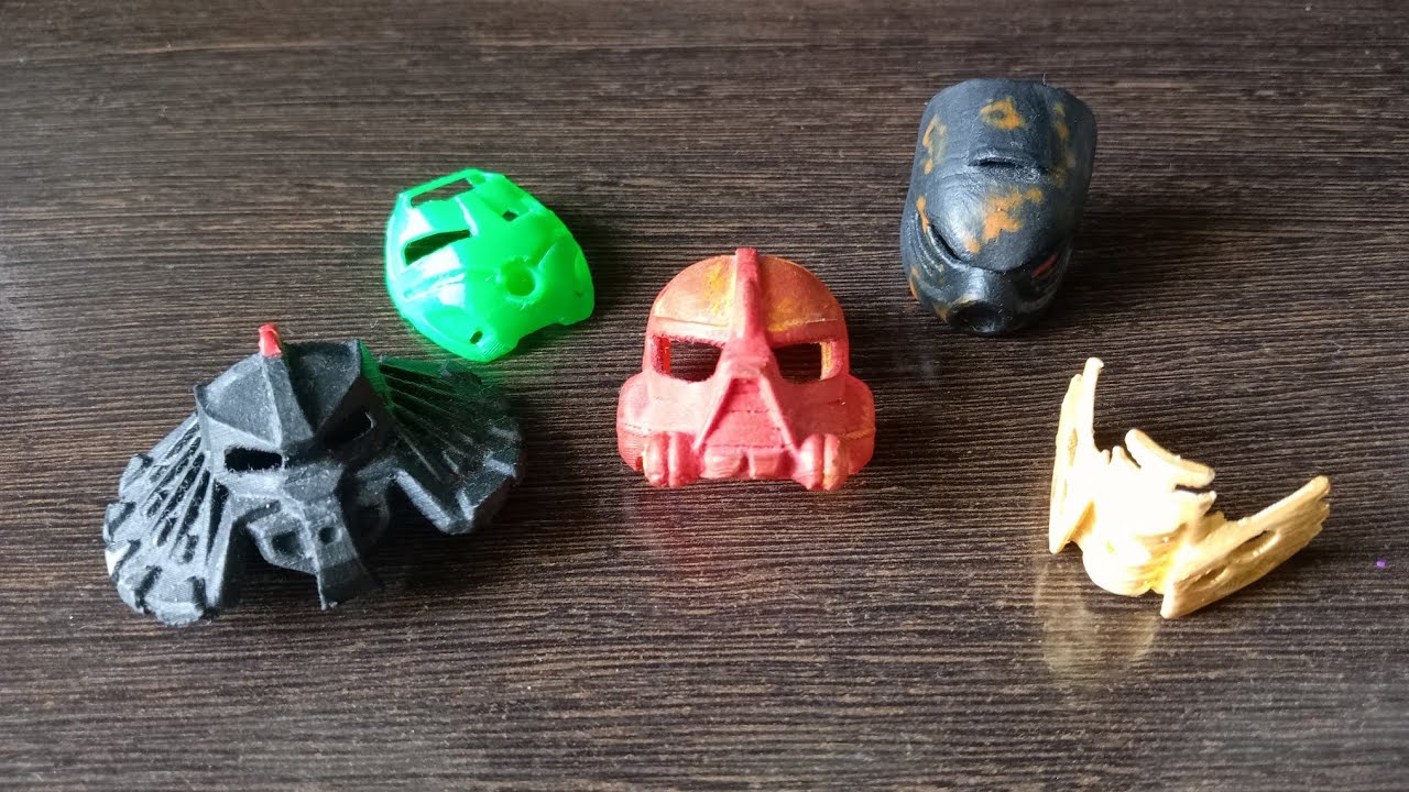 Мои маски Bionicle напечатанные на 3d принтере