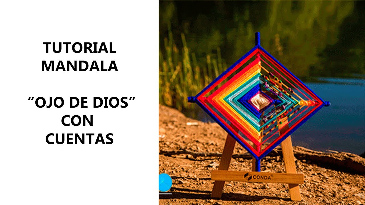 Mandala ¨Ojo de Dios¨ con Cuentas