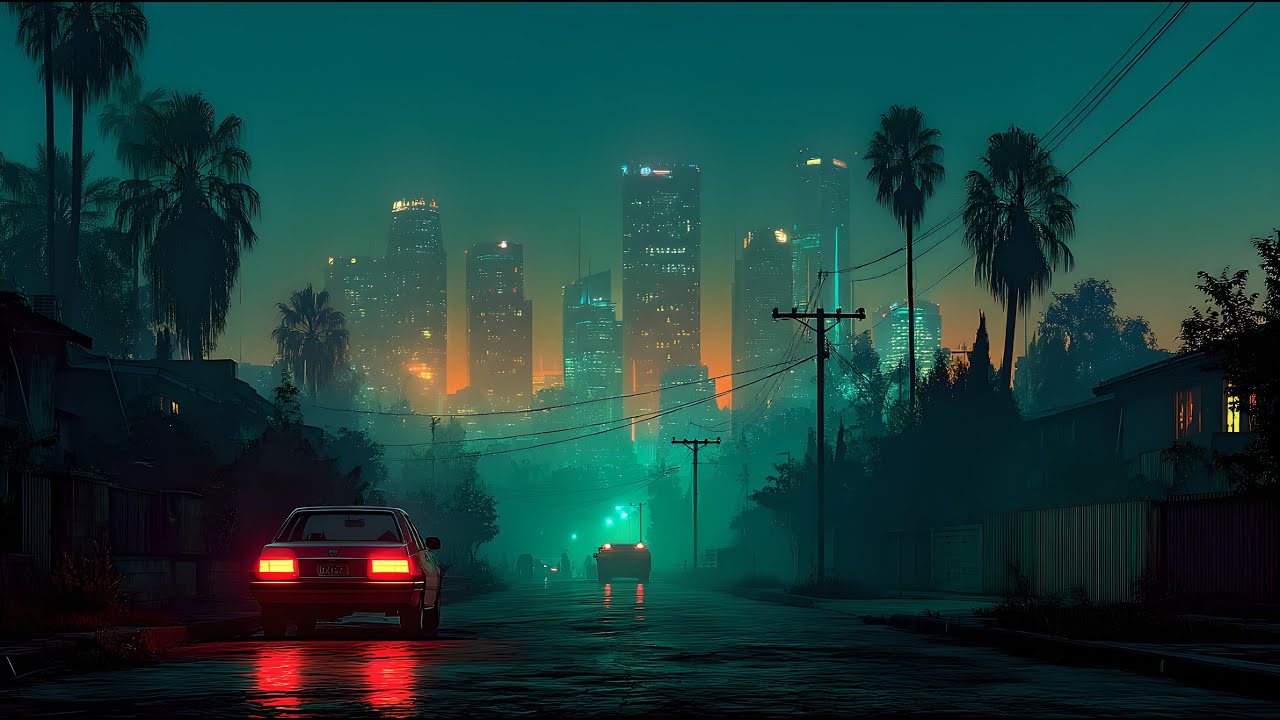 Chillwave Urban Night Drive — Synthwave Mix 80s