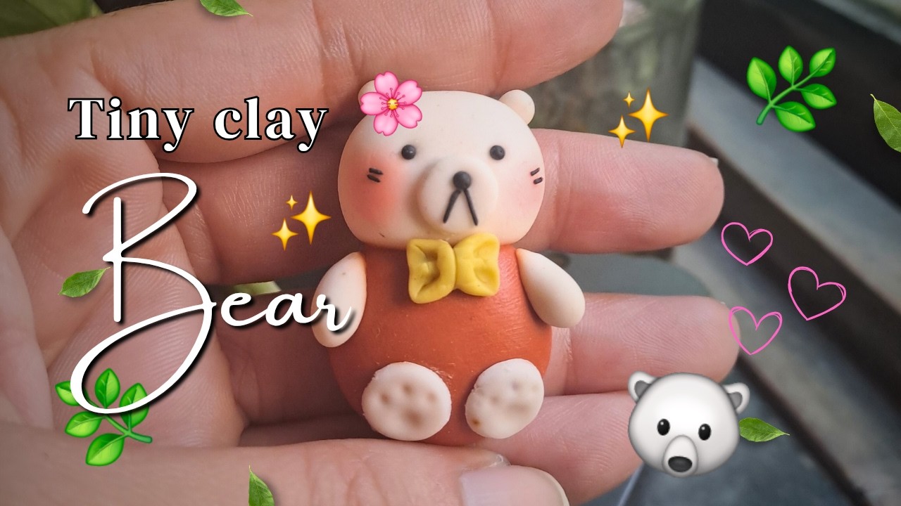 ✨️“How to Make a Tiny Bow-Tie Bear with Clay 🧸🎀 | Beginner Friendly!”✨️