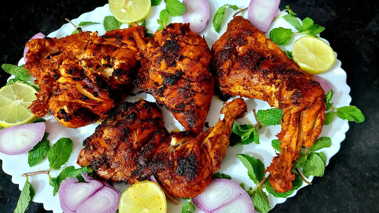 tandori chicken 🐔 street style without oven recipe in urdu hindi