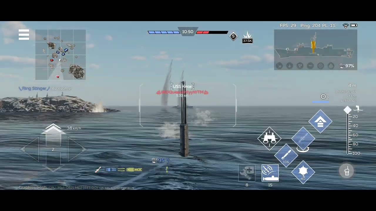 Missile Sub HMS Valiant in action🔥 (War Thunder Mobile)