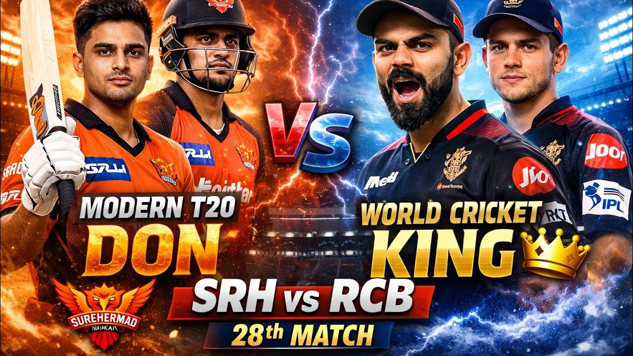 SRH vs RCB Match 28 😱 Modern T20 DON vs World Cricket KING 👑 | IPL 2026 Full Schedule