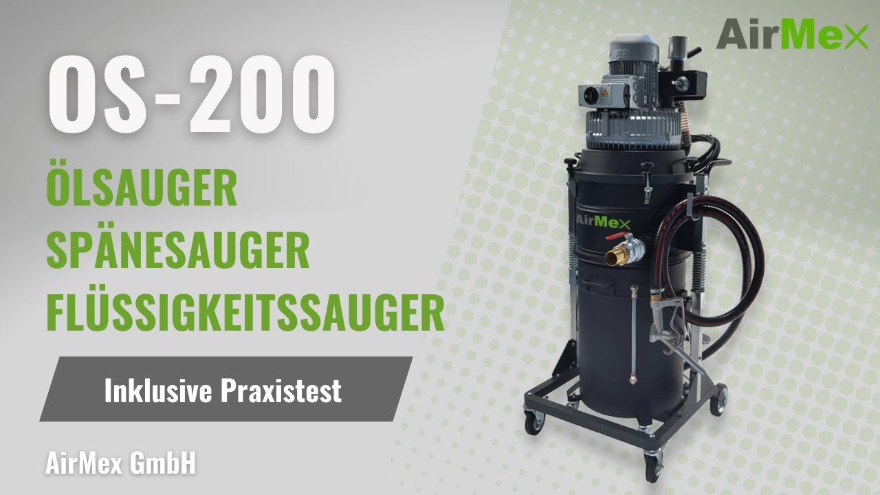 OS-200 Ölsauger | Spänesauger | Flüssigkeitssauger | Industriesauger für Späne und Kühlschmiermittel