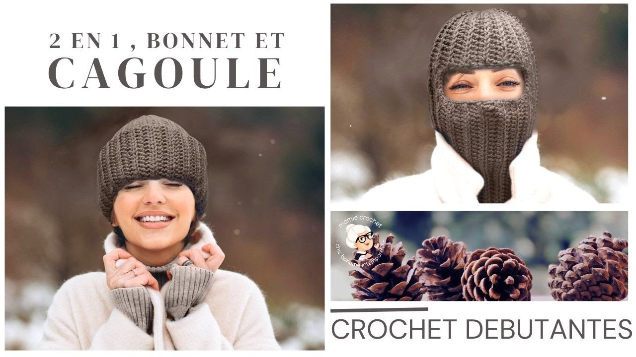 ШАПКА 2 В 1 СМЕШАННАЯ ШАПКА ДЛЯ НАЧИНАЮЩИХ, ЛЕГКОЕ ВЯЗАНИЕ @Mamie Crochet #балаклава