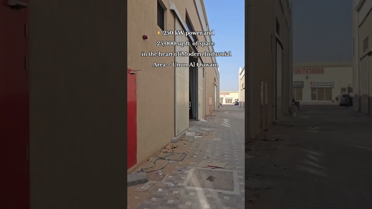 ⚡ Warehouse for Rent in Umm Al Quwain | 250 kW Power | 25,000 sq. ft. | Prime Industrial Location